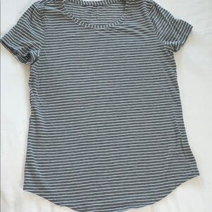 Lululemon Gray & white striped top size 8